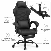 Chaise de jeu ergonomique avec massage et repose-pieds, en cuir PU, pivotante à 360°, chaise de bureau de direction robuste, hauteur réglable