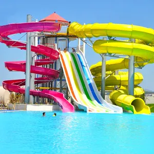 Aqua parque de diversões arco-íris e deslize de água combinadas curvada