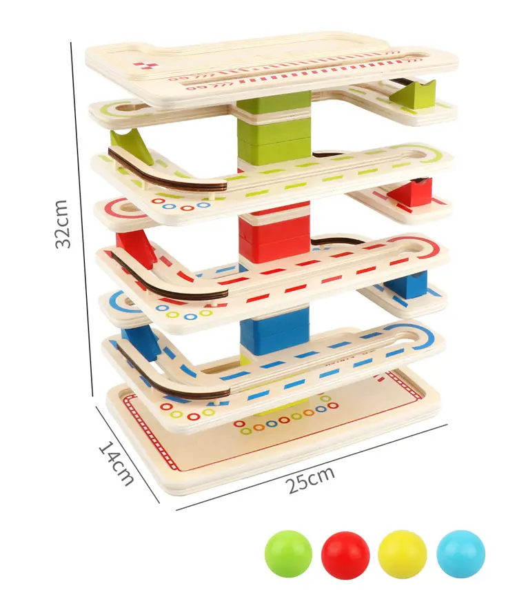 Montessori Nieuwe Aankomst Hardloopkralen Track Speelgoed Kinderen Houten Bal Rennen Racebaan Kids Spel