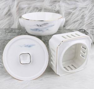 Vaisselle en porcelaine orientale simple, bol en céramique chinoise, assiette ronde et soucoupe à épices pour la décoration de la maison - Product Image 6