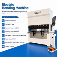 Prensa Plegadora CNC Eléctrica de 45 Toneladas y 2000 mm, Ahorradora de Energía, Equipo de Plegado de Chapa Metálica sin Aceite de 2 Metros