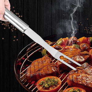 Tenedores de talla duraderos para barbacoa, pincho de <span class=keywords><strong>Kebab</strong></span>, parrilla de barbacoa de acero inoxidable, tenedor de carne para barbacoa, cocina de Camping - Product Image 5