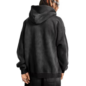 Street Casual Gradient Color Loose Zip Mens <b>Cardigan</b> Hoodies Coat Wholesale OEM Drop Shoulder Zipped Oversized Men's Hoodies - Product Image 3