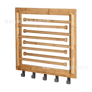 ราวแขวนผ้าติดผนังไม้ 4 ชั้นอเนกประสงค์สำหรับใช้ในบ้าน - Product Image 3