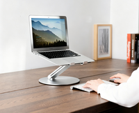 Support rotatif à 360° en aluminium pour ordinateur portable et tablette, compatible avec les ordinateurs portables et iPad jusqu'à 17 pouces, support de bureau antidérapant à double couche renforcée
