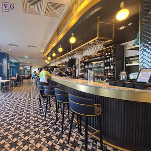 Comptoir de <span class=keywords><strong>bar</strong></span> cannelé personnalisé au design moderne 3D pour la maison, les restaurants et les hôtels - Mobilier commercial résistant à l'eau - Product Image 3