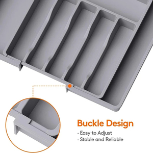 Wholesale Adjustable Silverware <b>Drawer</b> Organizer with Dividers Flatware Tableware Expandable Utensil Tray for Spoons Forks - Product Image 3