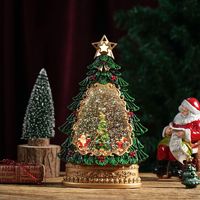 Décorations de Noël en gros transfrontalières, neige lumineuse, sapins de Noël remplis d'eau, petites veilleuses, ornements de bureau