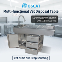 Table d'opération vétérinaire OSCAT 304 en acier inoxydable ET-9, multifonctionnelle, avec design à billes intégrales, table chirurgicale vétérinaire, table pour vétérinaires