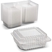 Wegwerp clamshell transparante rechthoekige plastic doos voor cake, sandwich, sushi verpakking, aanpasbaar met logo/grafisch ontwerp