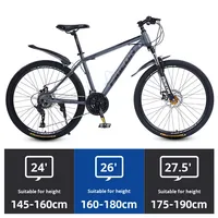 Vélo Tout Terrain Homme 24 Pouces à Vitesses Variables avec Frein à Disque et Fourche en Acier pour Cyclisme Hors Route