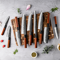 Ensembles de Couteaux de Chef de Cuisine Grandsharp AUS10 Faits Main Japonais, Couteaux de Chef Santoku Nakiri avec Manche en Bois Mkuruti