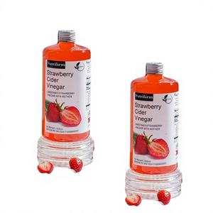 Vinagre de Sidra de Fresa 100% Puro, Certificado Halal y HACCP, Superalimento Tropical Premium, 500 ml, Marca Nutrifarm, Agricultura de Indonesia - Product Image 1