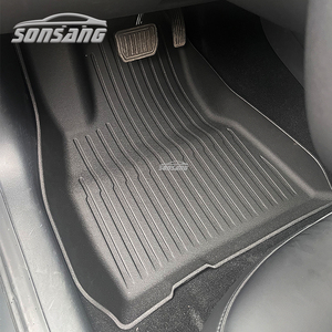 Sonsang เสื่อปูพื้น3D สำหรับ2023รุ่น <span class=keywords><strong>Tesla</strong></span> Y 3แผ่นรองพื้นสีดำแบบกำหนดเองได้แผ่นปูพื้นรถยนต์ป้องกันทุกสภาพอากาศ - Product Image 2