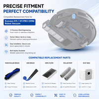 Kit d'accessoires de remplacement pour ECOVACS DEEBOT X11/X11 PRO OMNI : brosse principale anti-emmêlement, brosse latérale, rouleau, filtre, sac à poussière et pièces détachées