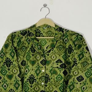 Conjunto de Pijama Floral Estampado a Mano de Alta Calidad - Ropa de Dormir de Algodón, Ropa de Dormir y de Estar por Casa de Verano Estilo Bohemio para Mujer, Regalo - Product Image 6