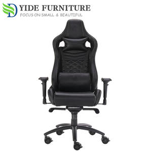 Nouvelle conception <span class=keywords><strong>2023</strong></span>, siège de <span class=keywords><strong>jeu</strong></span> pour ordinateur noir, siège de bureau ergonomique pivotant réglable en cuir - Product Image 6