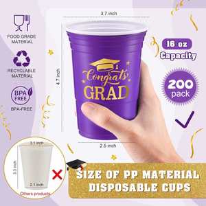 Gobelet de stade personnalisé en plastique réutilisable classique de 16 oz, recyclable, écologique, vente en gros pour cadeaux d'affaires, isolation thermique - Product Image 3