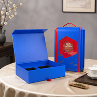 Boîte d'emballage magnétique de luxe à grand tiroir, coffret cadeau personnalisé pour service à thé avec poignée