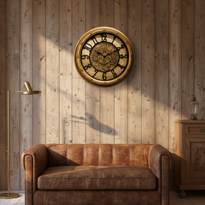 <span class=keywords><strong>Horloge</strong></span> romaine de luxe faite à la main ronde Style industriel engrenages véritable décor de ferme mobile tournant avec <span class=keywords><strong>horloge</strong></span> à engrenages mobiles - Product Image 6