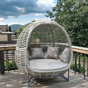 Chaise longue moderne en aluminium pour l'extérieur Chaise longue <span class=keywords><strong>de</strong></span> jardin en rotin et lit <span class=keywords><strong>de</strong></span> jour en osier pour les hôtels et l'extérieur - Product Image 2