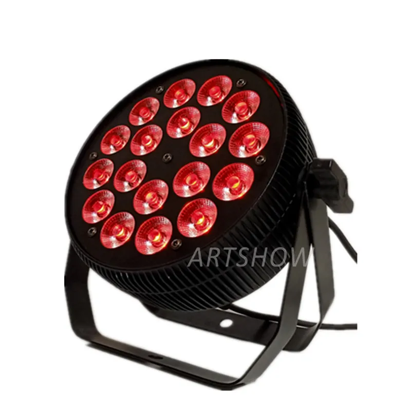 手をつないでアルミニウム合金LEDフラットパー18x10WライトRGBW4IN1LED照明DMX512ディスコライトプロフェッショナルステージDJ機器