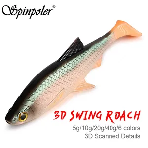 3D Ayunan Kecoak Swimbait Lembut Umpan untuk Spin Pike Memancing Ikan Hiu Karet 7.8Cm 10Cm 13Cm 15.6Cm Umpan Shad Bass Buatan Shad