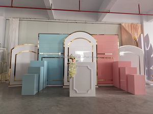 LISCIO styling MATRIMONIO ispirazione acrilico sfondo <span class=keywords><strong>rosa</strong></span> forma Ad Arco decorazione sfondo - Product Image 4