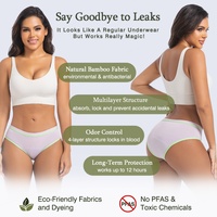 LYNMISS OEM Bragas Menstruales de Bambú Transpirables, Higiénicas, Sin Costuras, de Corte Alto, de 4 Capas, a Prueba de Fugas, para Flujo Abundante, Certificadas OEKO-TEX