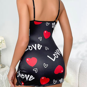 Divertente Lingerie gonna a canotta Set stile civettuolo con stampa d'amore per le notti intime - Product Image 1