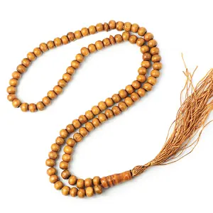 8MM Wooden Beads Muslim Rosary Religious Tasbih 33 99 Pieces Prayer Rosary Beads Necklace Bracelet with Tassel
