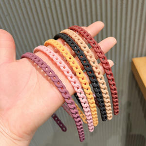 Accesorio de Aro para el cabello con calavera alta para mujer, venta al por mayor, nueva cadena hueca trenzada, diadema para lavado de cara - Product Image 3