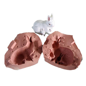 Molde de Silicona de Alta Calidad con Forma de Conejo, Molde de Cemento para Estatua de Conejo de Jardín, en Venta - Product Image 4