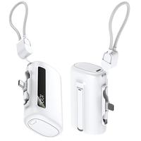 Batterie externe portable mini avec affichage numérique et logo personnalisé, batterie Li-polymère, charge rapide PD22.5W, 10000mAh avec câble pour téléphone portable