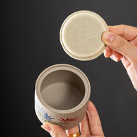 Recipiente Hermético de Cerámica Pequeño, Hecho a Mano, de Lujo, para Almacenamiento de Té, Estilo Retro Kung Fu