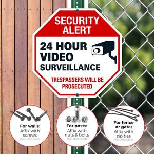 Panneau d'avertissement de sécurité octogonal - Avertissement : Les trespassants seront poursuivis - Panneau pour la maison et les entreprises - Product Image 2