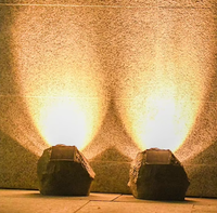 Lampe solaire extérieure étanche en résine imitation roche pour jardin, allée, pelouse, cour, allée de voiture, éclairage paysager