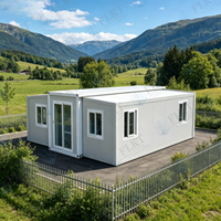 FLKT Maison de conteneurs extensible de luxe en acier préfabriqué, résistante aux ouragans et aux tremblements de terre, 20 pieds, 40 pieds