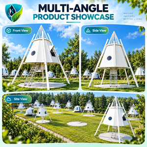 Casetta Prefabbricata a Forma di Triangolo, Casa Moderna Minimalista per Campeggi, Resort e Noleggio <span class=keywords><strong>Vacanze</strong></span> - Product Image 4