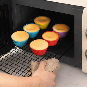Moldes de Silicona para Cupcakes de Grado Alimenticio, Reutilizables, Antiadherentes, Coloridos, Aptos para Horno y Freidora de Aire, Herramientas de Repostería - Product Image 5