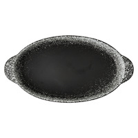 Assiette rectangulaire japonaise rétro en porcelaine de 14 pouces avec doubles anses et technique de givrage pour la vente en gros