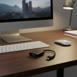 อะแดปเตอร์ดิสเพลย์พอร์ตตัวผู้เป็นวีจีเอตัวเมียสีดำ - Product Image 3