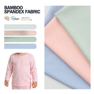 Tissu en jersey de bambou et élasthanne écologique en gros pour vêtements de bébé - Product Image 2
