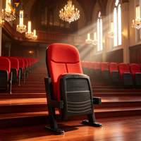 Chaise de conférence pliable en tissu pour théâtre, cinéma, auditorium, église, salle de conférence, sans tableau d'écriture