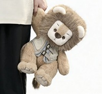 Peluche Lion Explorateur Personnalisée Adorable avec Crinière Douce et Gilet Tactique