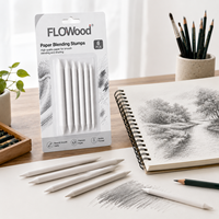 FLOWood 6 Estompes à papier, tailles assorties, à double pointe, pour croquis et ombrage, outils d'art