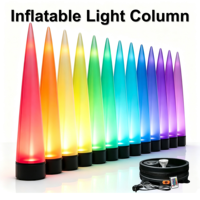 Colonne lumineuse LED gonflable personnalisée en tissu Oxford avec souffleur pour la décoration de mariages, de fêtes et d'événements commerciaux