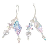 Mengda Chaîne de lutin étoile de mer coquillage bleu violet style océan Chaîne pour écouteurs Album de gobelins Porte-clés pendentif fille