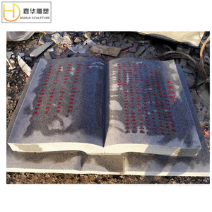 <b>Stone</b> Carved Book Sculpture Natural White Marble Book Shaped <b>Landscape</b> For Campus Cultural Square - Product Image 5