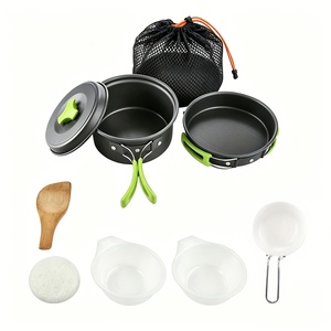 <span class=keywords><strong>Set</strong></span> da Cucina Portatile per Campeggio con Pentola, Stoviglie e Borsa Portaoggetti per Escursionismo, Backpacking e Viaggi all'Aperto - Product Image 3